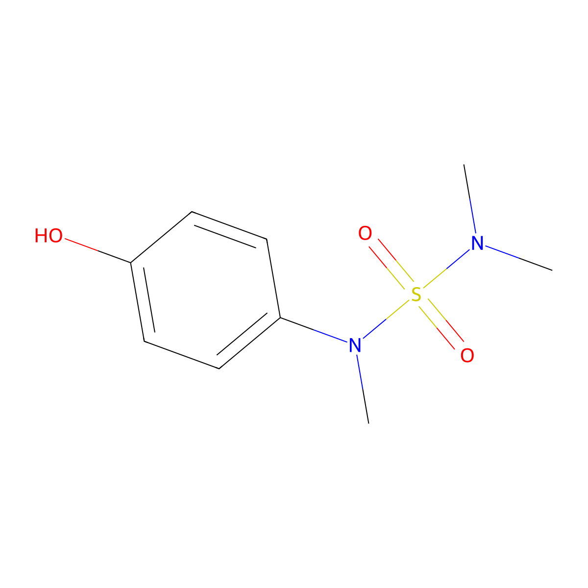 N-(4-hydroxyphenyl)-N,N',N'-trimethylsulfamide molecular structure, CAS 385378-08-5