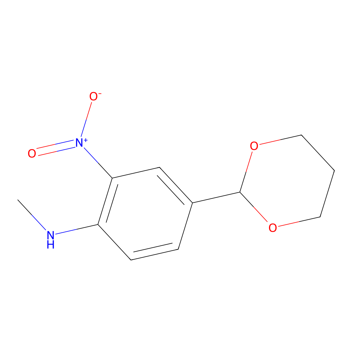 [4-(1,3-Dioxan-2-yl)-2-nitrophenyl]methylamine molecular structure, CAS 385378-68-7