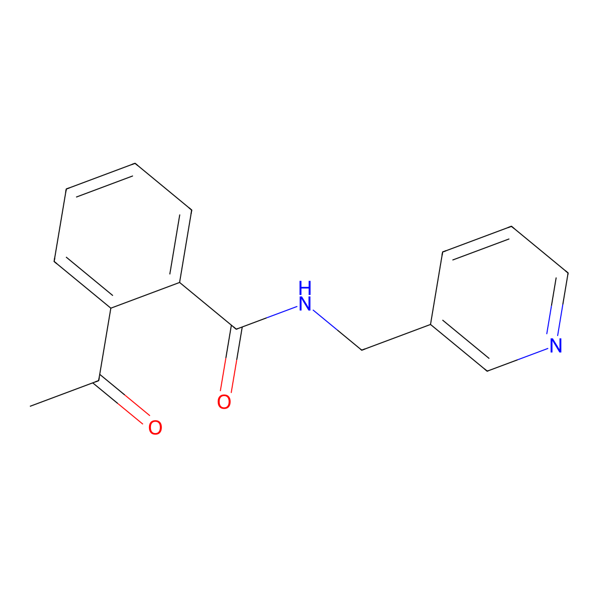 2-acetyl-N-(3-pyridinylmethyl)benzamide molecular structure, CAS 385378-74-5