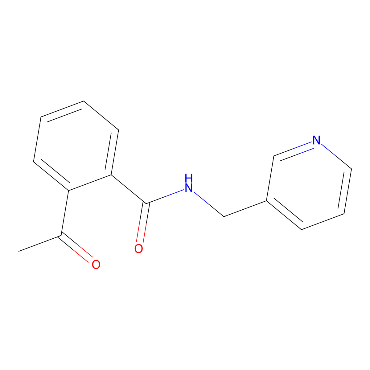 2-acetyl-N-(3-pyridinylmethyl)benzamide molecular structure, CAS 385378-74-5
