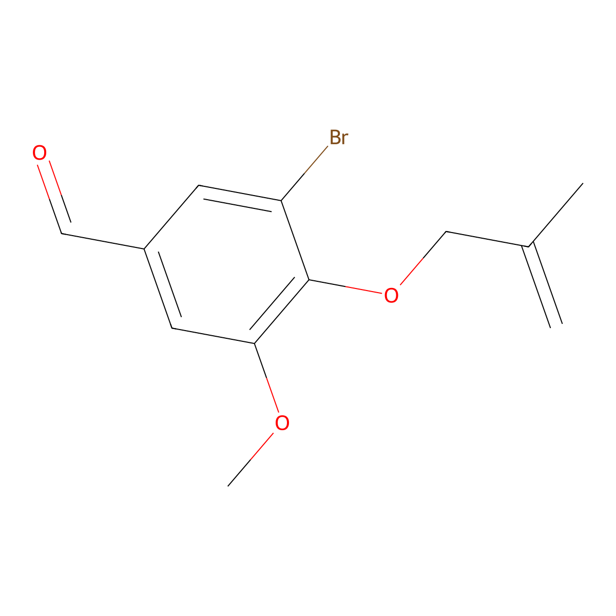 3-Bromo-5-methoxy-4-[(2-methylprop-2-enyl)oxy]-benzaldehyde molecular structure, CAS 385379-16-8