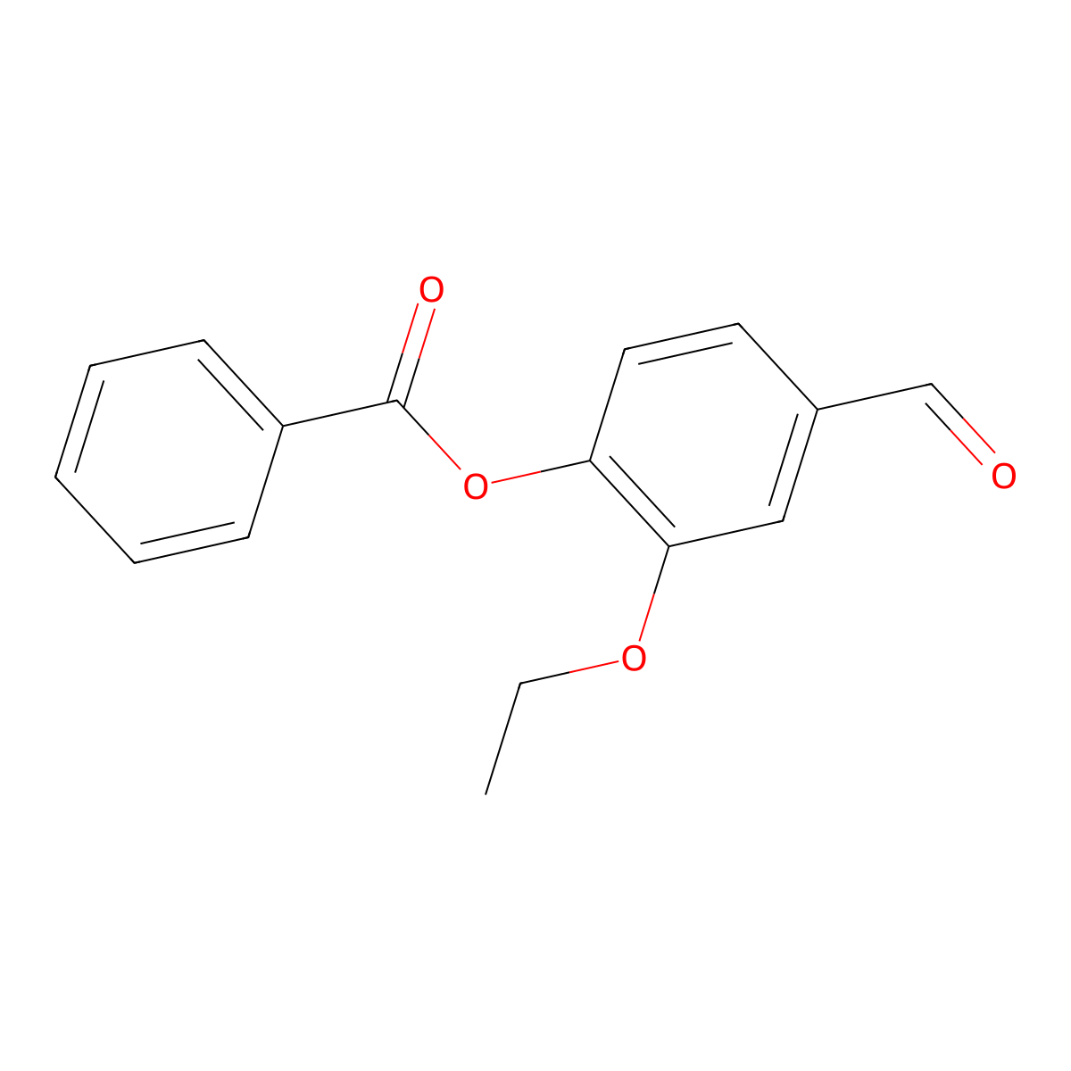 2-Ethoxy-4-formylphenyl benzoate molecular structure, CAS 385379-18-0