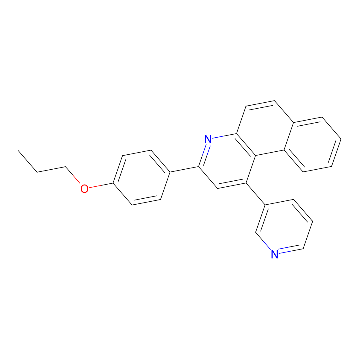 3-(4-Propoxyphenyl)-1-pyridin-3-ylbenzo[f]quinoline molecular structure, CAS 385379-40-8