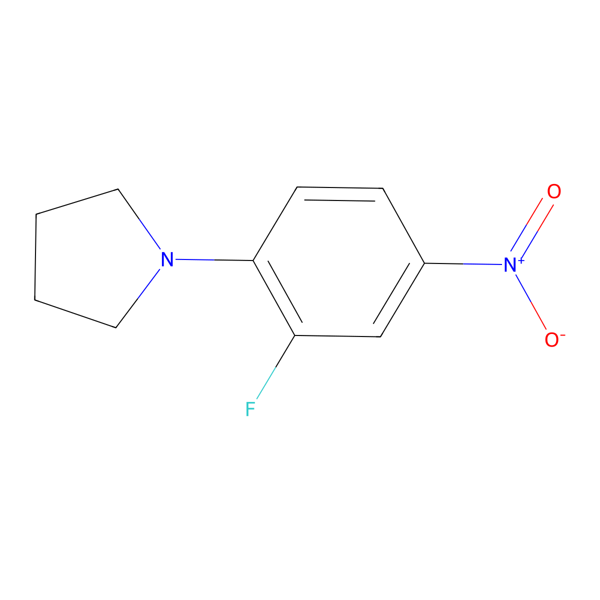 1-(2-Fluoro-4-nitrophenyl)pyrrolidine molecular structure, CAS 385380-74-5