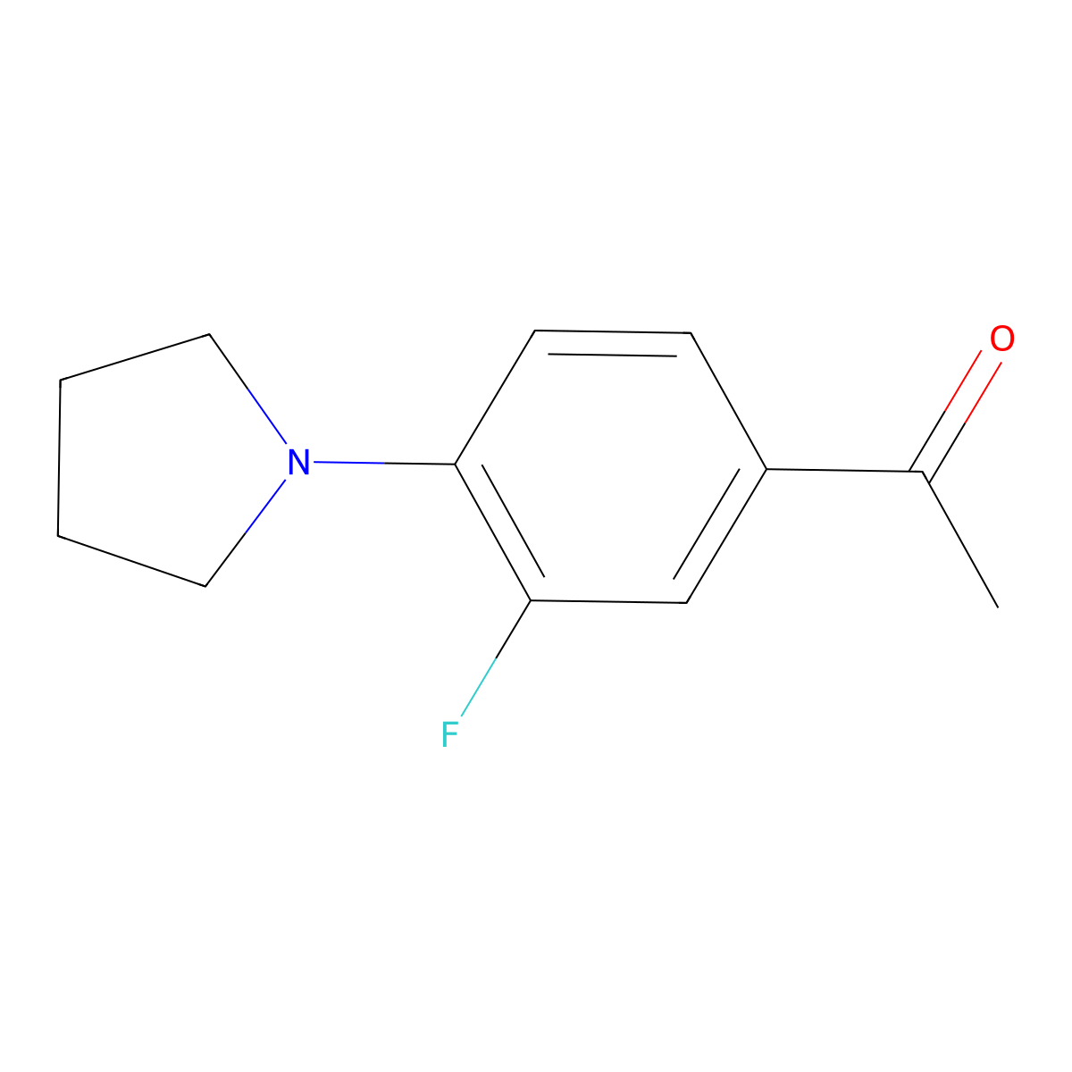 1-(3-Fluoro-4-pyrrolidin-1-ylphenyl)ethanone molecular structure, CAS 385380-85-8