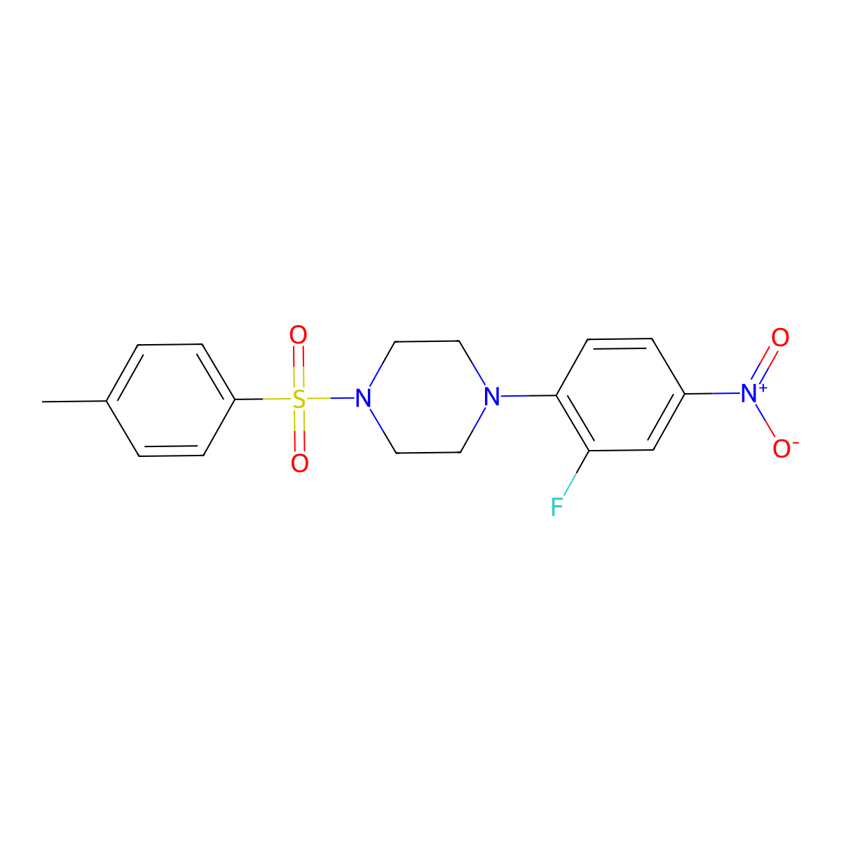 1-(2-Fluoro-4-nitrophenyl)-4-[(4-methylphenyl)sulfonyl]piperazine molecular structure, CAS 385380-87-0