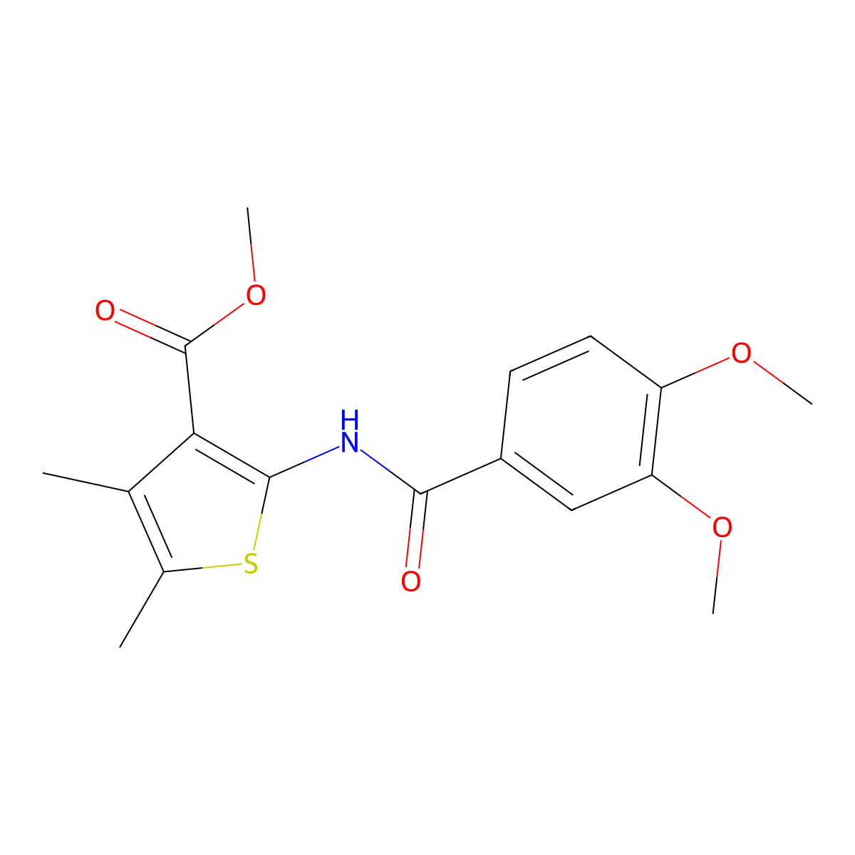 Methyl 2-[(3,4-dimethoxybenzoyl)amino]-4,5-dimethylthiophene-3-carboxylate molecular structure, CAS 385381-16-8