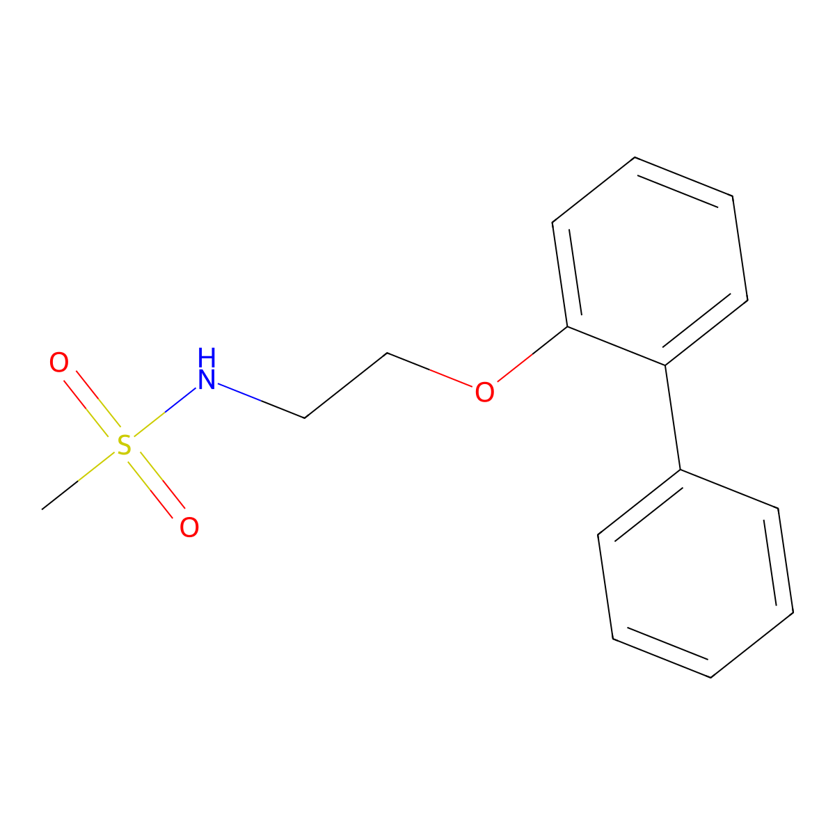 N-[2-(2-phenylphenoxy)ethyl]methanesulfonamide molecular structure, CAS 385381-26-0