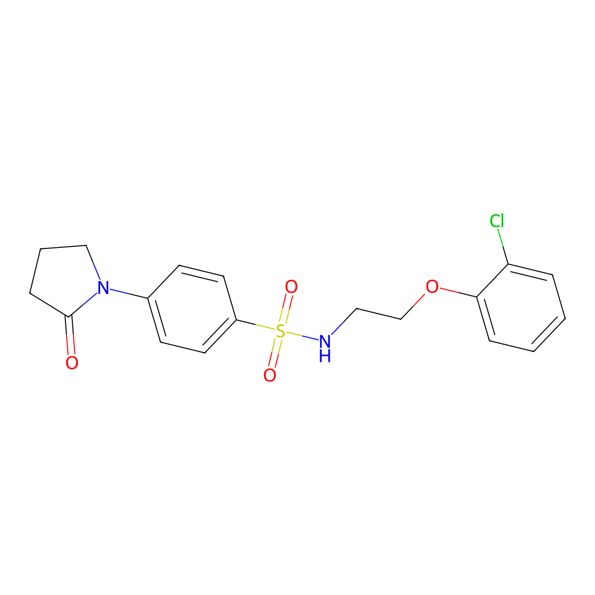 N-[2-(2-chlorophenoxy)ethyl]-4-(2-oxopyrrolidin-1-yl)benzenesulfonamide molecular structure, CAS 385381-32-8