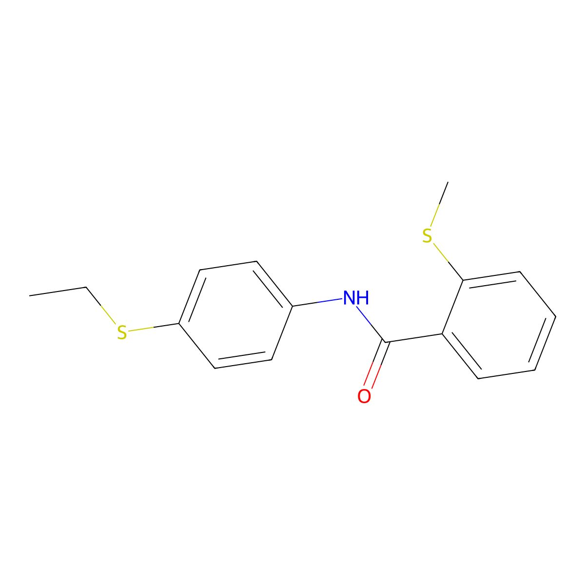 N-[4-(ethylsulfanyl)phenyl]-2-(methylsulfanyl)benzamide molecular structure, CAS 385381-34-0