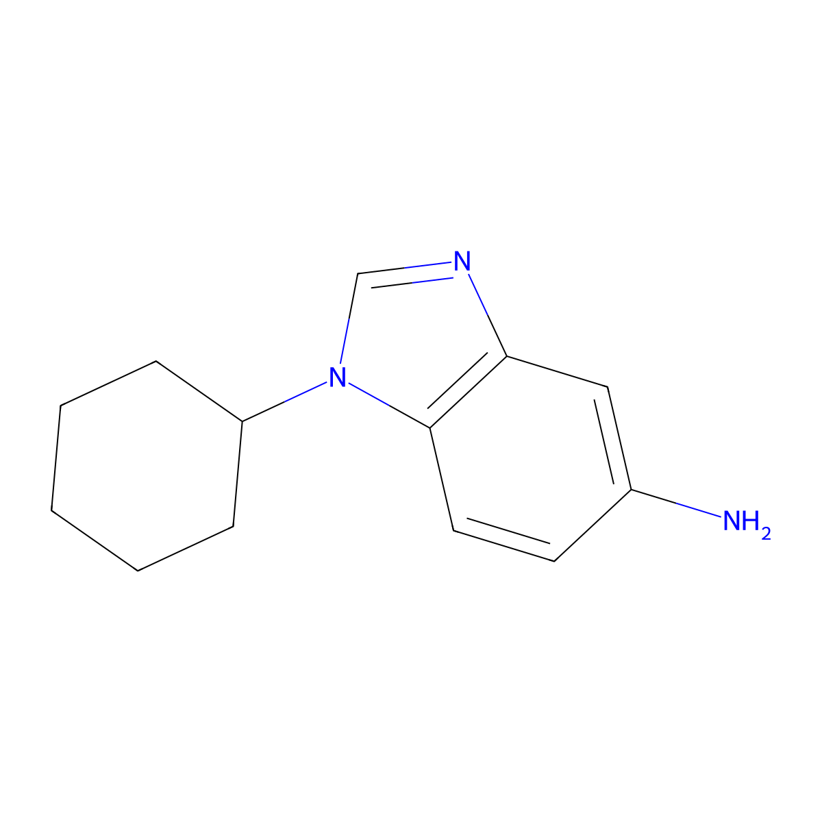 1-Cyclohexyl-1H-benzoimidazol-5-ylamine molecular structure, CAS 385381-36-2