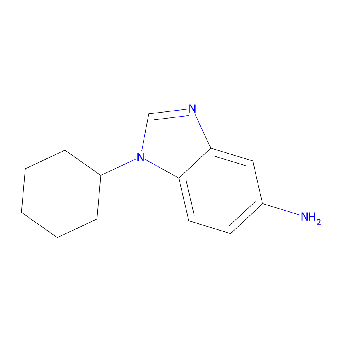 1-Cyclohexyl-1H-benzoimidazol-5-ylamine molecular structure, CAS 385381-36-2