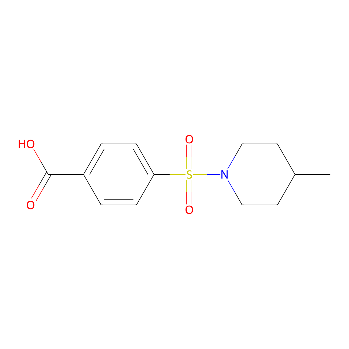 4-((4-Methylpiperidin-1-yl)sulfonyl)benzoic acid molecular structure, CAS 385381-42-0