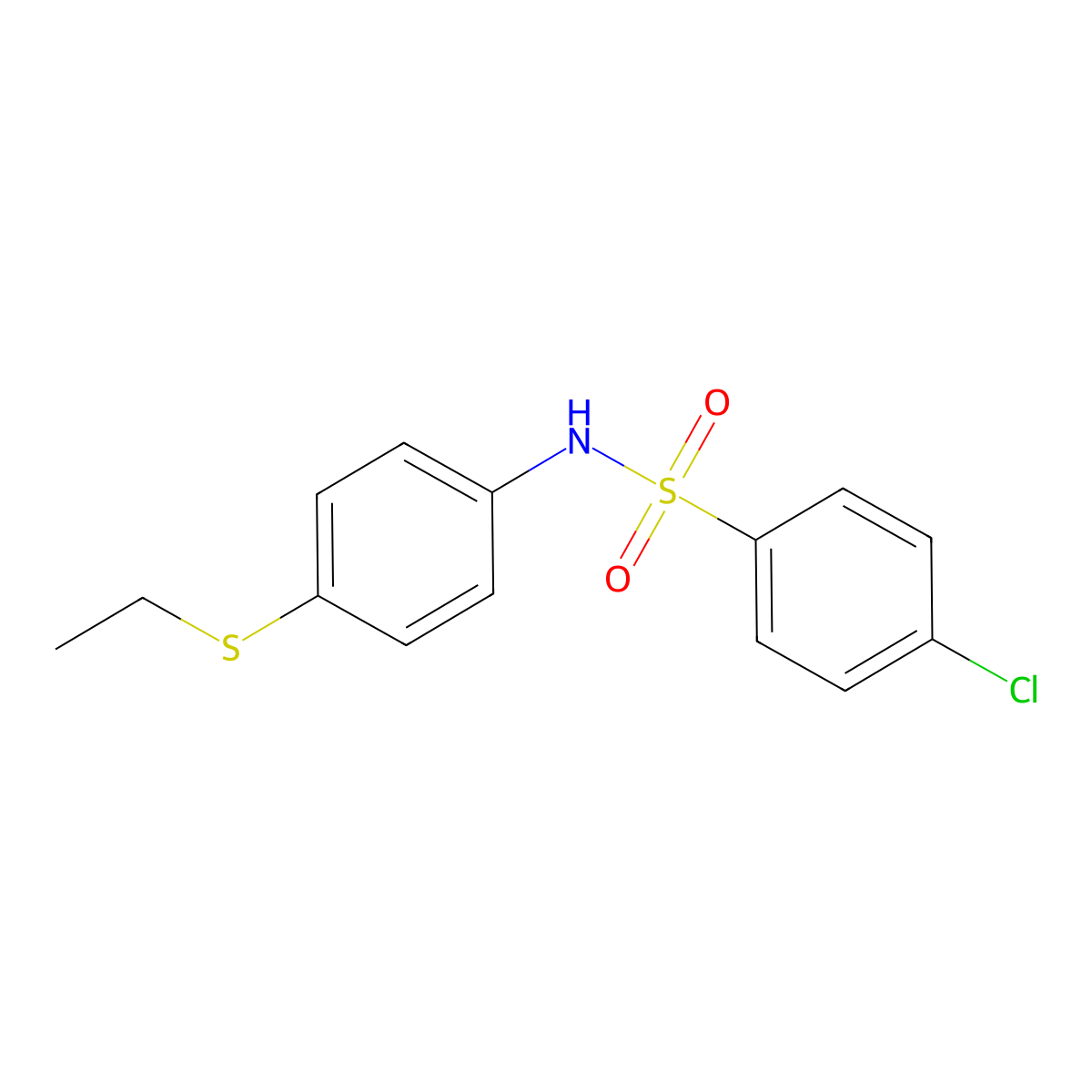 4-chloro-N-(4-ethylsulfanylphenyl)benzenesulfonamide molecular structure, CAS 385381-51-1