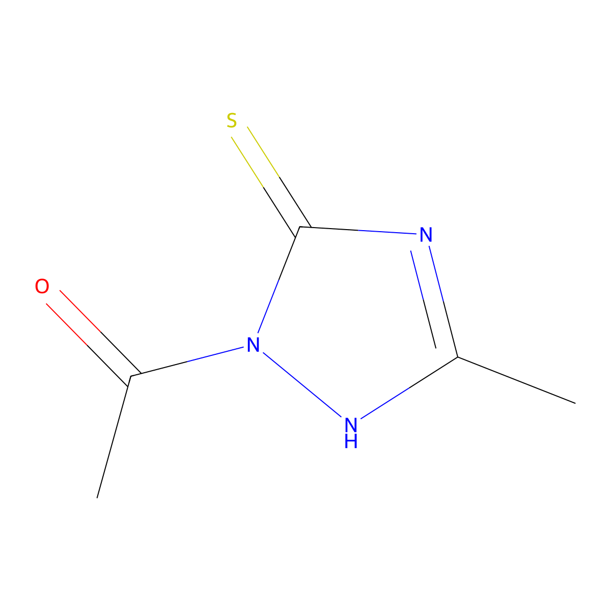 1-(3-Methyl-5-thioxo-2,5-dihydro-1H-1,2,4-triazol-1-yl)ethanone molecular structure, CAS 385381-78-2