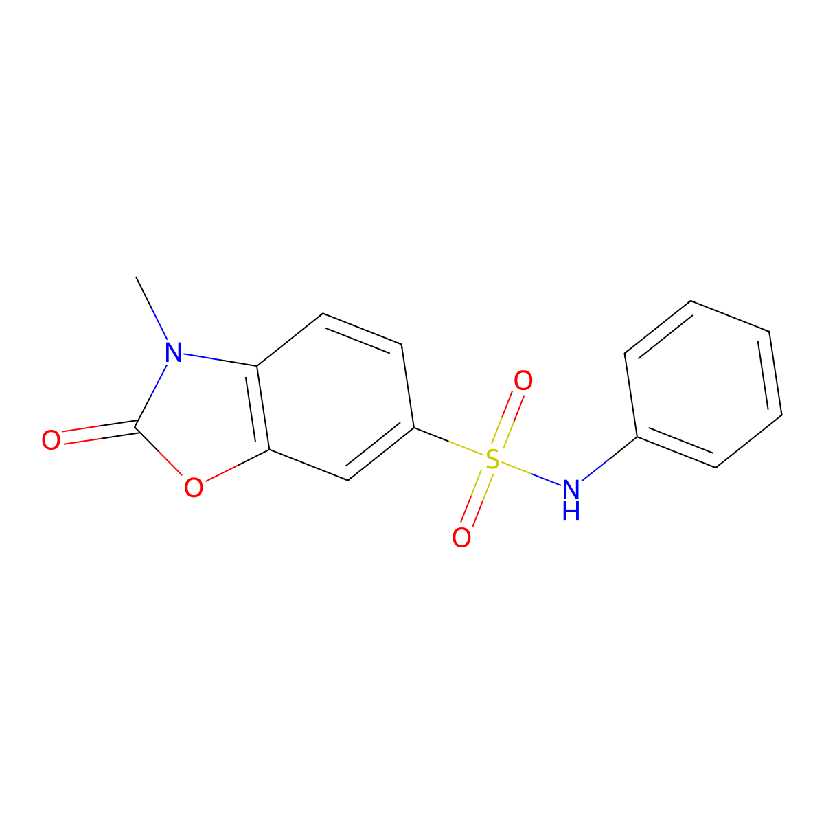 3-Methyl-2-oxo-N-phenyl-2,3-dihydro-1,3-benzoxazole-6-sulfonamide molecular structure, CAS 385381-86-2