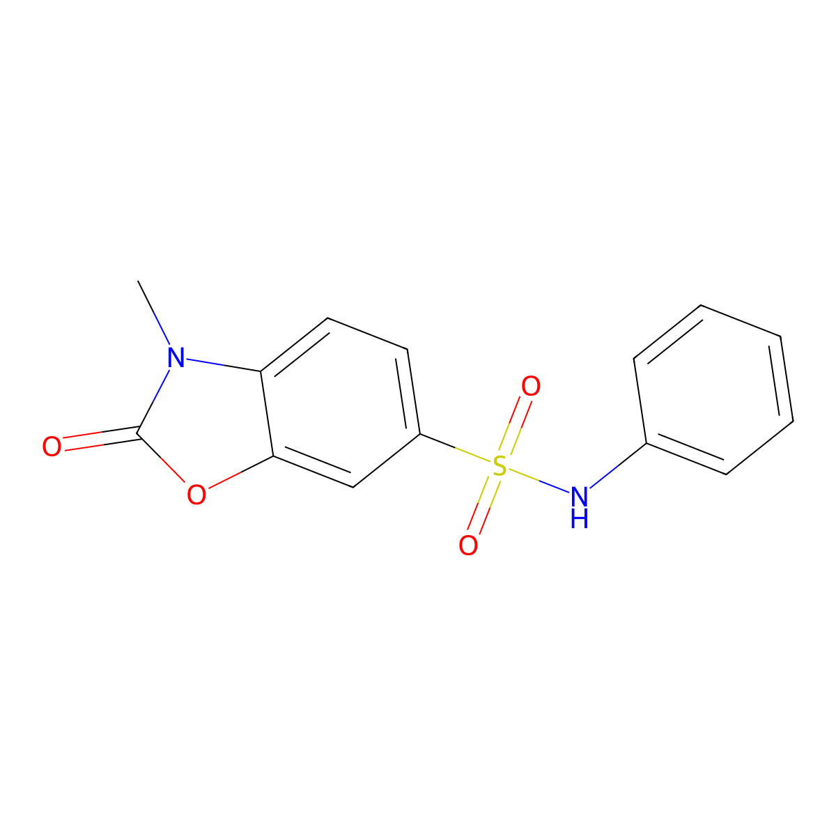 3-Methyl-2-oxo-N-phenyl-2,3-dihydro-1,3-benzoxazole-6-sulfonamide molecular structure, CAS 385381-86-2