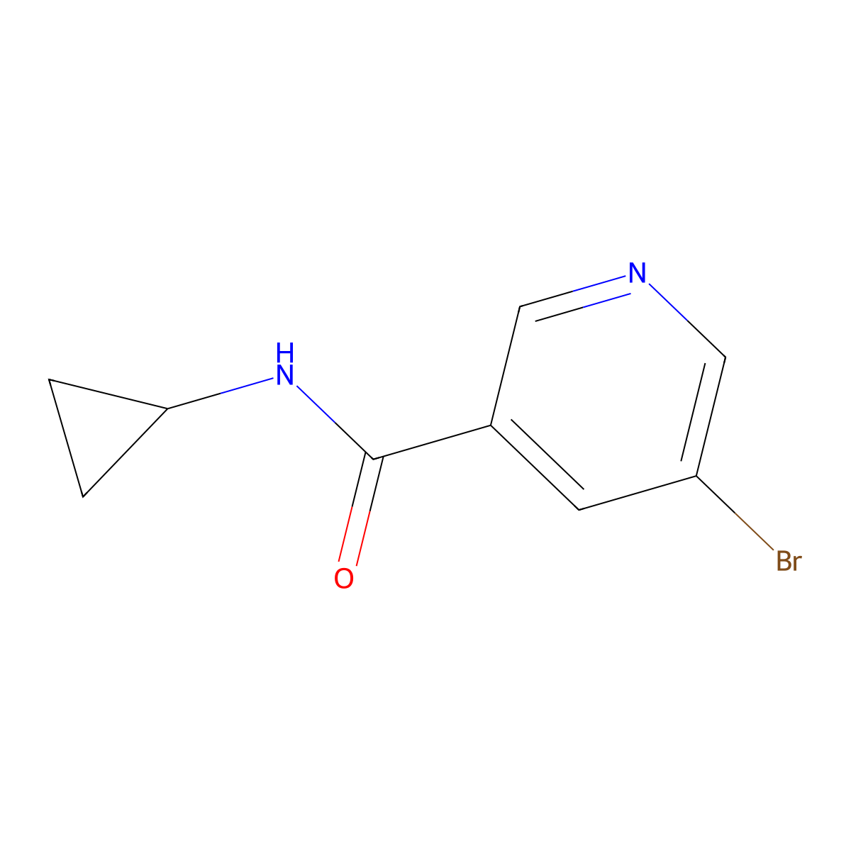 5-bromo-N-cyclopropylnicotinamide molecular structure, CAS 385382-48-9