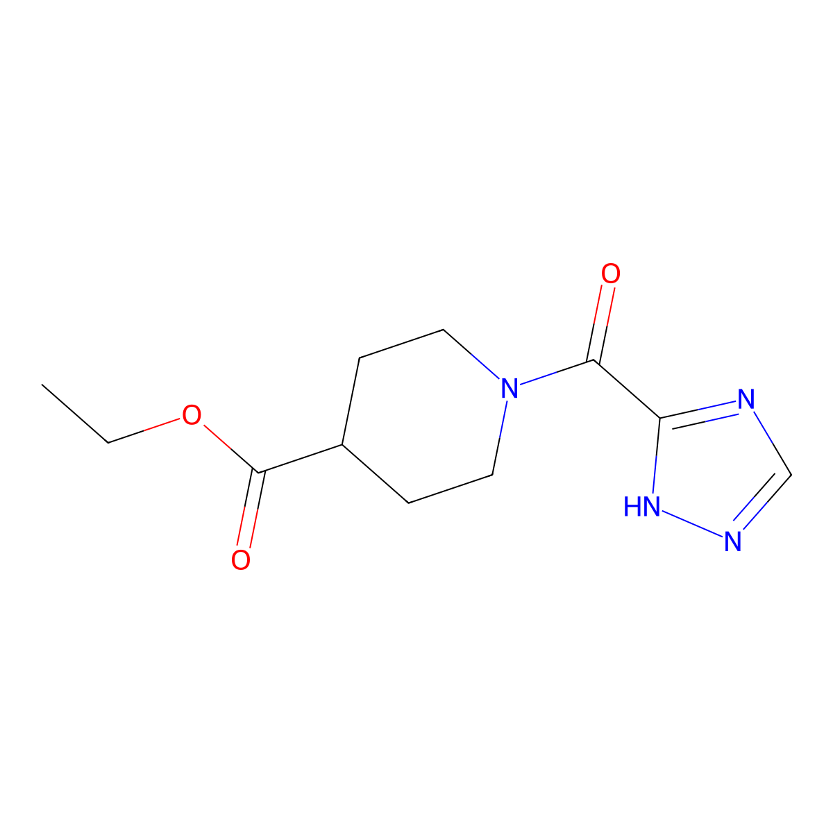Ethyl 1-(1H-1,2,4-triazol-3-ylcarbonyl)-4-piperidinecarboxylate molecular structure, CAS 385382-50-3