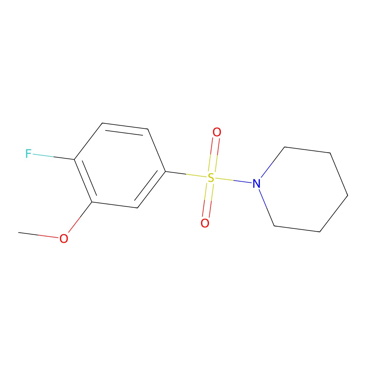 1-(4-Fluoro-3-methoxyphenyl)sulfonylpiperidine molecular structure, CAS 385382-65-0