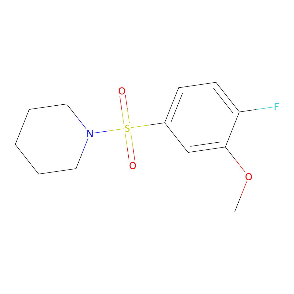 1-(4-Fluoro-3-methoxyphenyl)sulfonylpiperidine molecular structure, CAS 385382-65-0