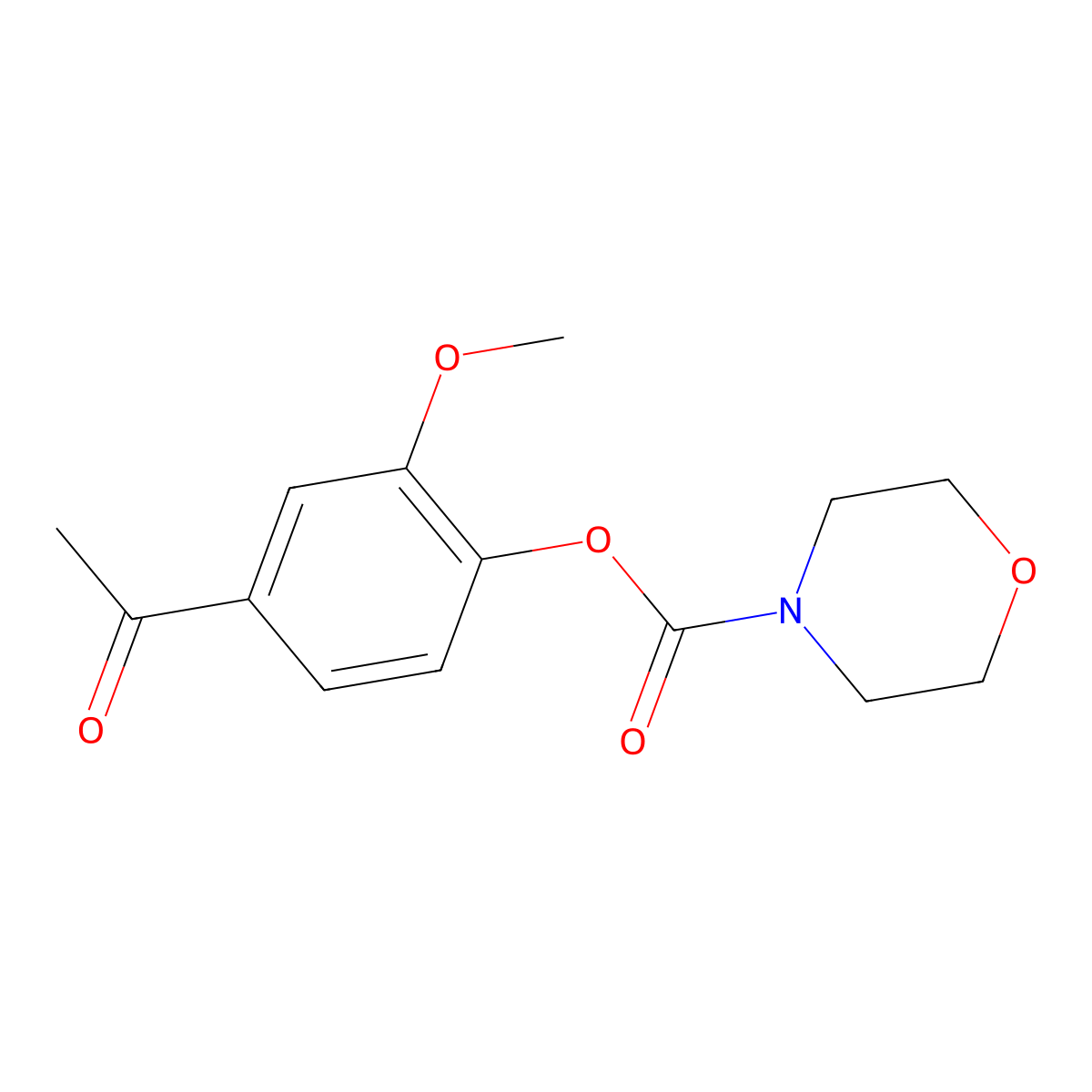 4-Acetyl-2-methoxyphenyl morpholine-4-carboxylate molecular structure, CAS 385383-00-6