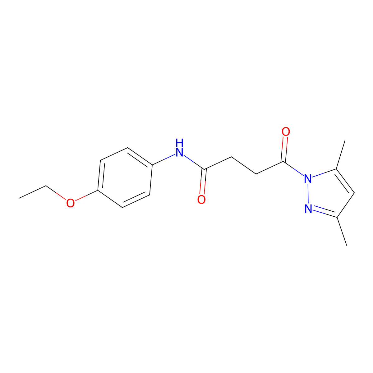 4-(3,5-dimethyl-1H-pyrazol-1-yl)-N-(4-ethoxyphenyl)-4-oxobutanamide molecular structure, CAS 385383-32-4