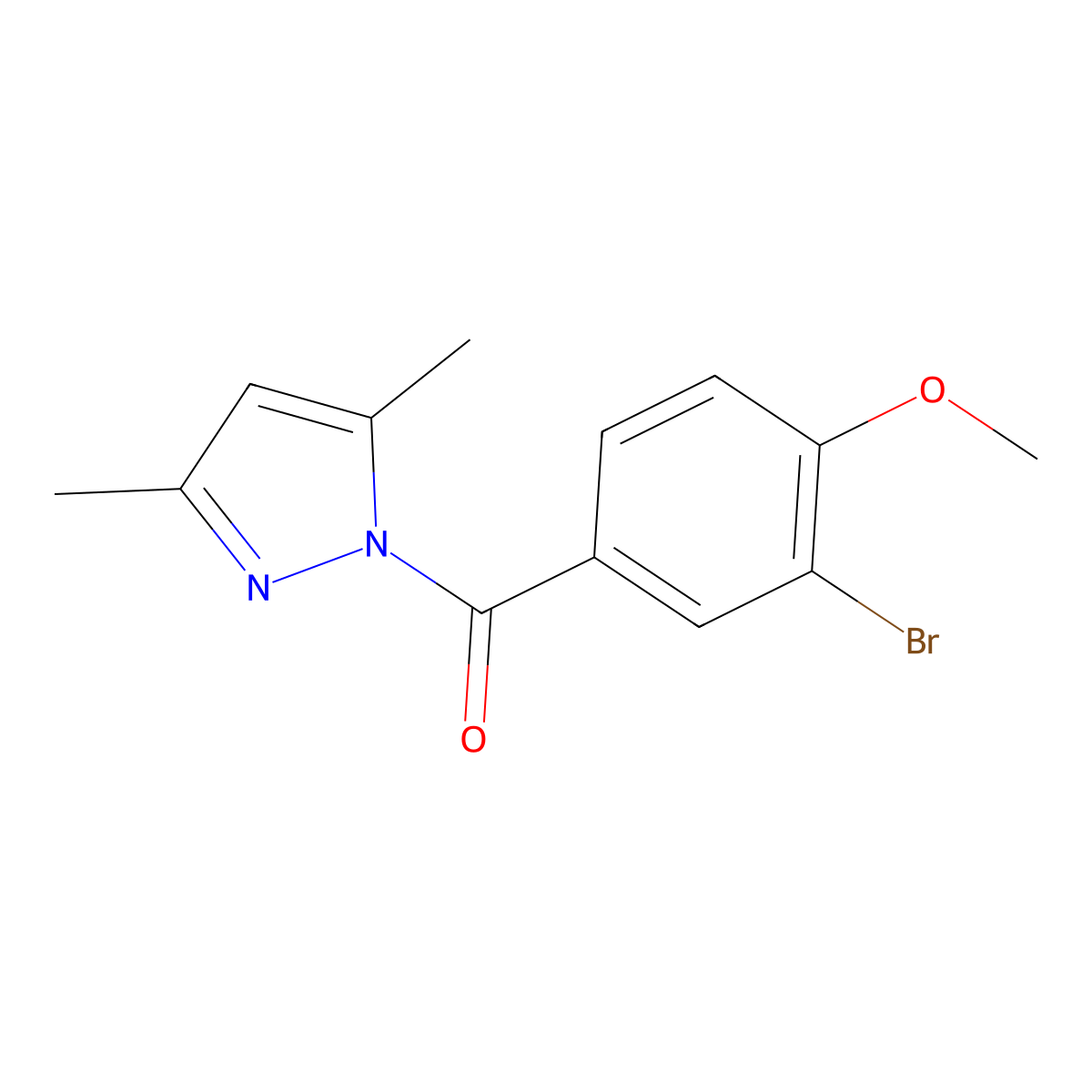 (3-Bromo-4-methoxyphenyl)-(3,5-dimethylpyrazol-1-yl)methanone molecular structure, CAS 385383-34-6