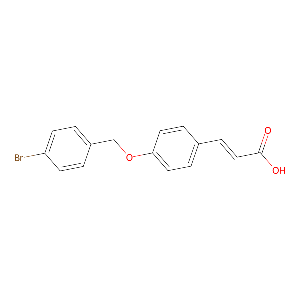 3-{4-[(4-Bromobenzyl)oxy]phenyl}acrylic acid molecular structure, CAS 385383-36-8