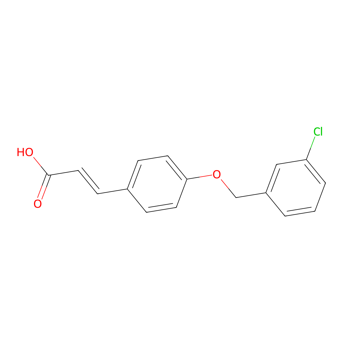 3-{4-[(3-Chlorobenzyl)oxy]phenyl}acrylic acid molecular structure, CAS 385383-37-9