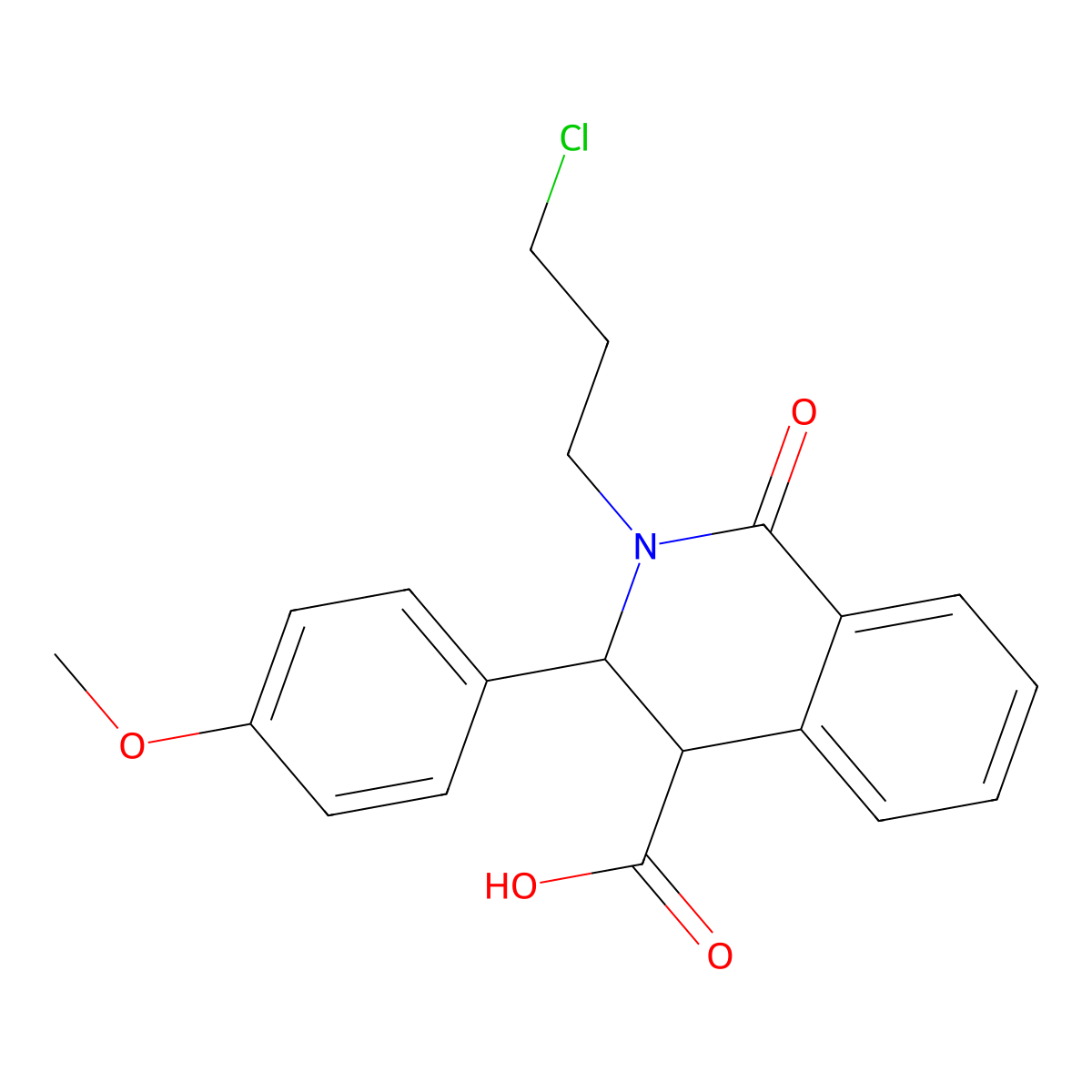 2-(3-Chloropropyl)-3-(4-methoxyphenyl)-1-oxo-1,2,3,4-tetrahydro-4-isoquinolinecarboxylic acid molecular structure, CAS 385383-38-0
