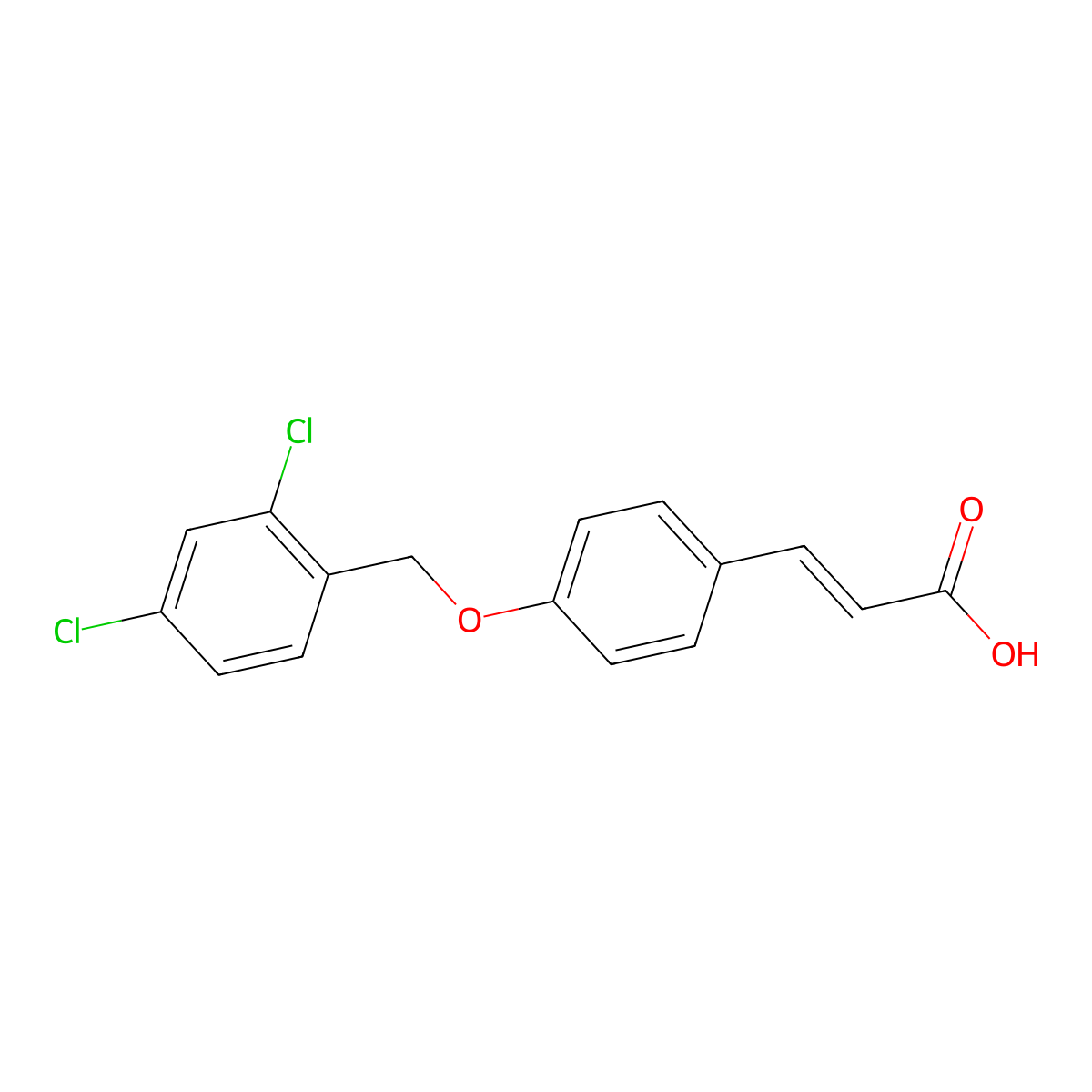3-{4-[(2,4-Dichlorobenzyl)oxy]phenyl}acrylic acid molecular structure, CAS 385383-41-5