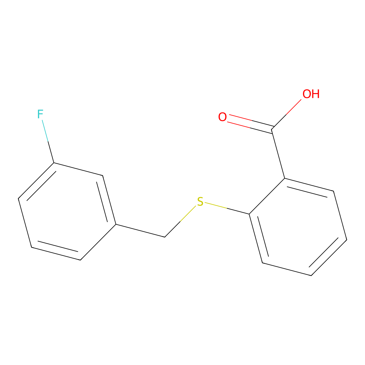 2-(3-Fluorobenzylthio)benzoic acid molecular structure, CAS 385383-44-8
