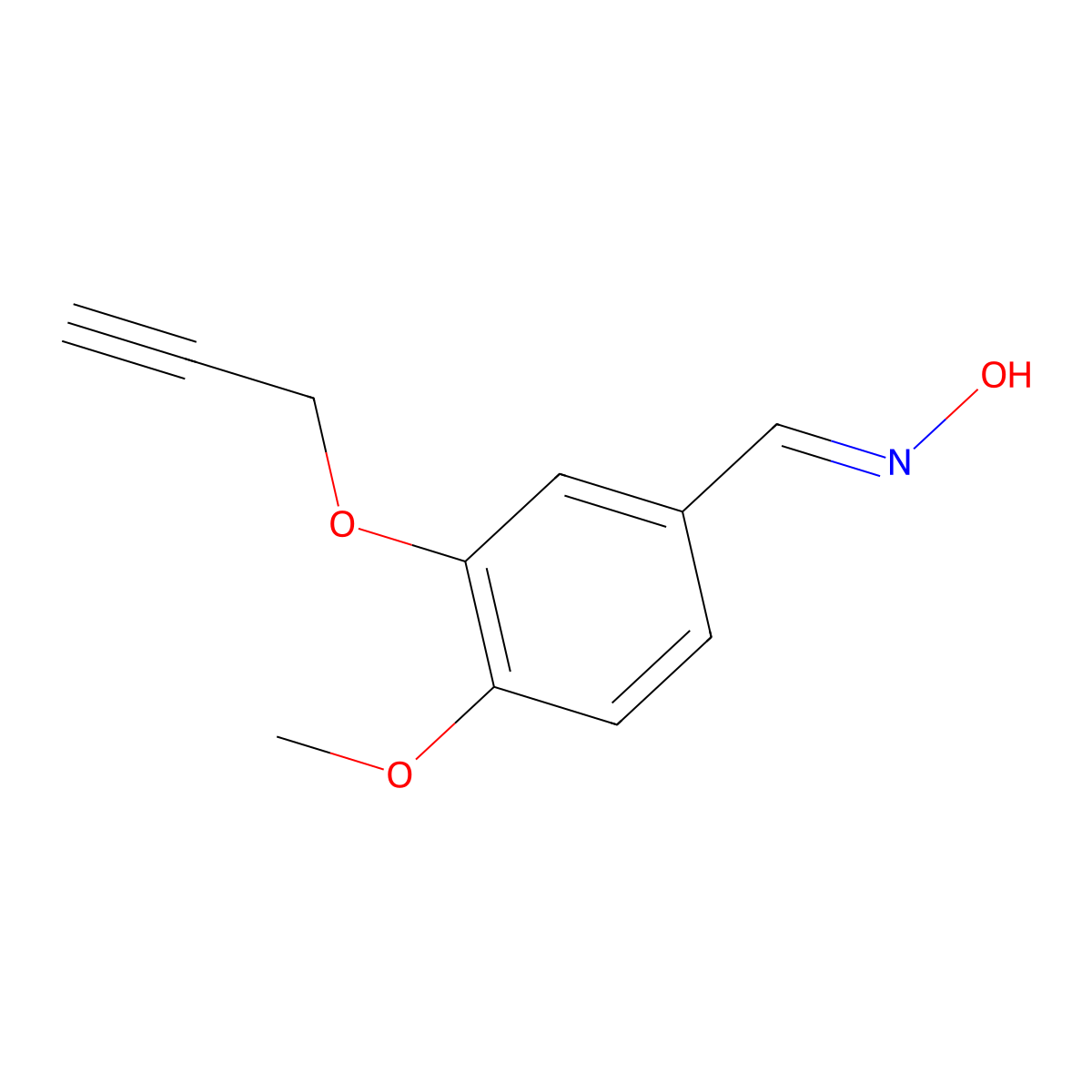 4-Methoxy-3-(2-propynyloxy)benzenecarbaldehyde oxime molecular structure, CAS 385383-47-1