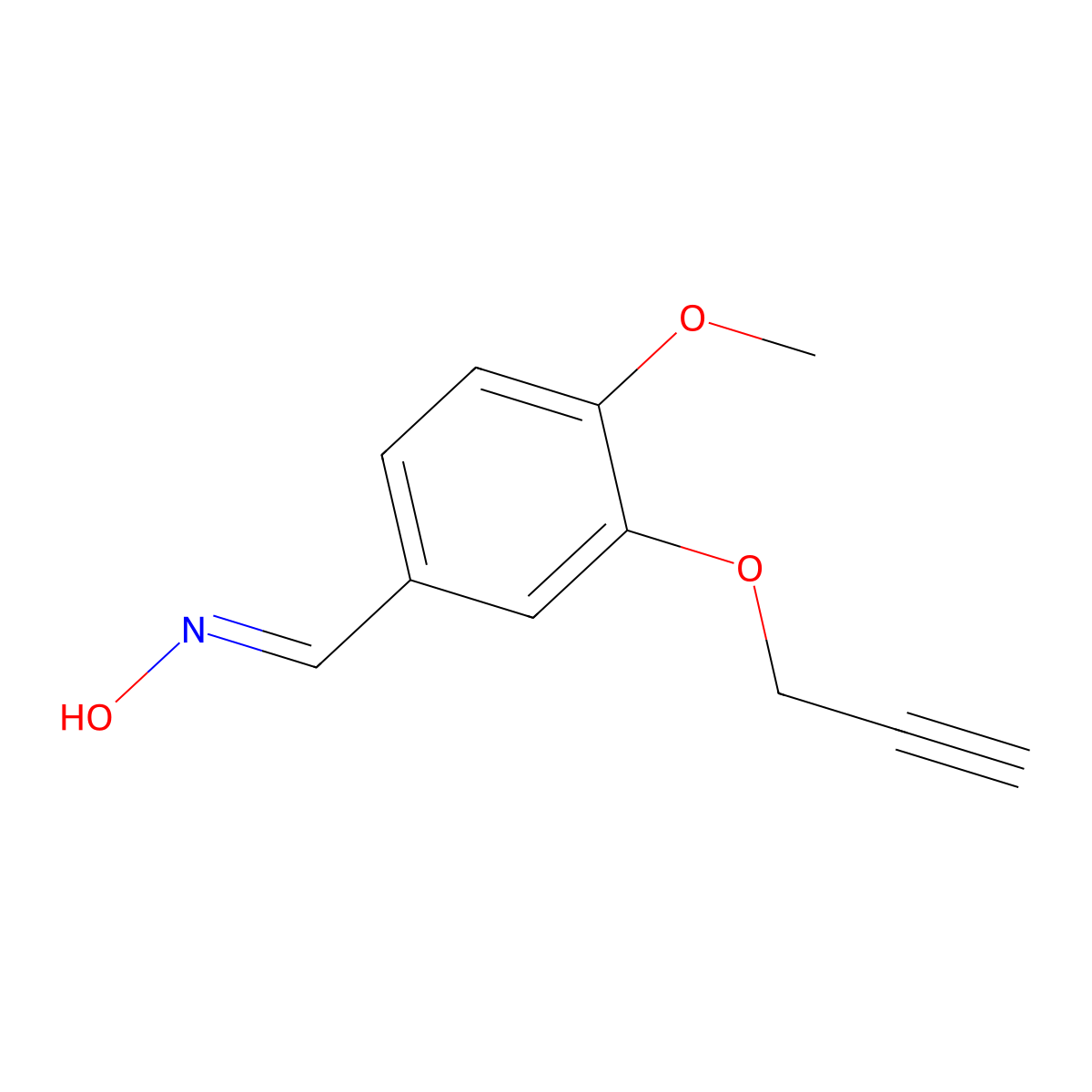 4-Methoxy-3-(2-propynyloxy)benzenecarbaldehyde oxime molecular structure, CAS 385383-47-1