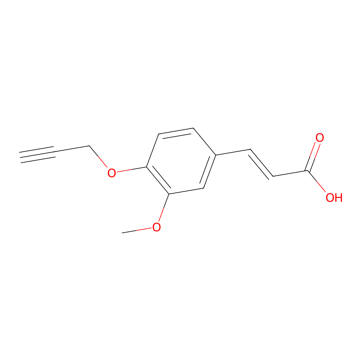 (2E)-3-[3-methoxy-4-(prop-2-yn-1-yloxy)phenyl]prop-2-enoic acid molecular structure, CAS 385383-50-6