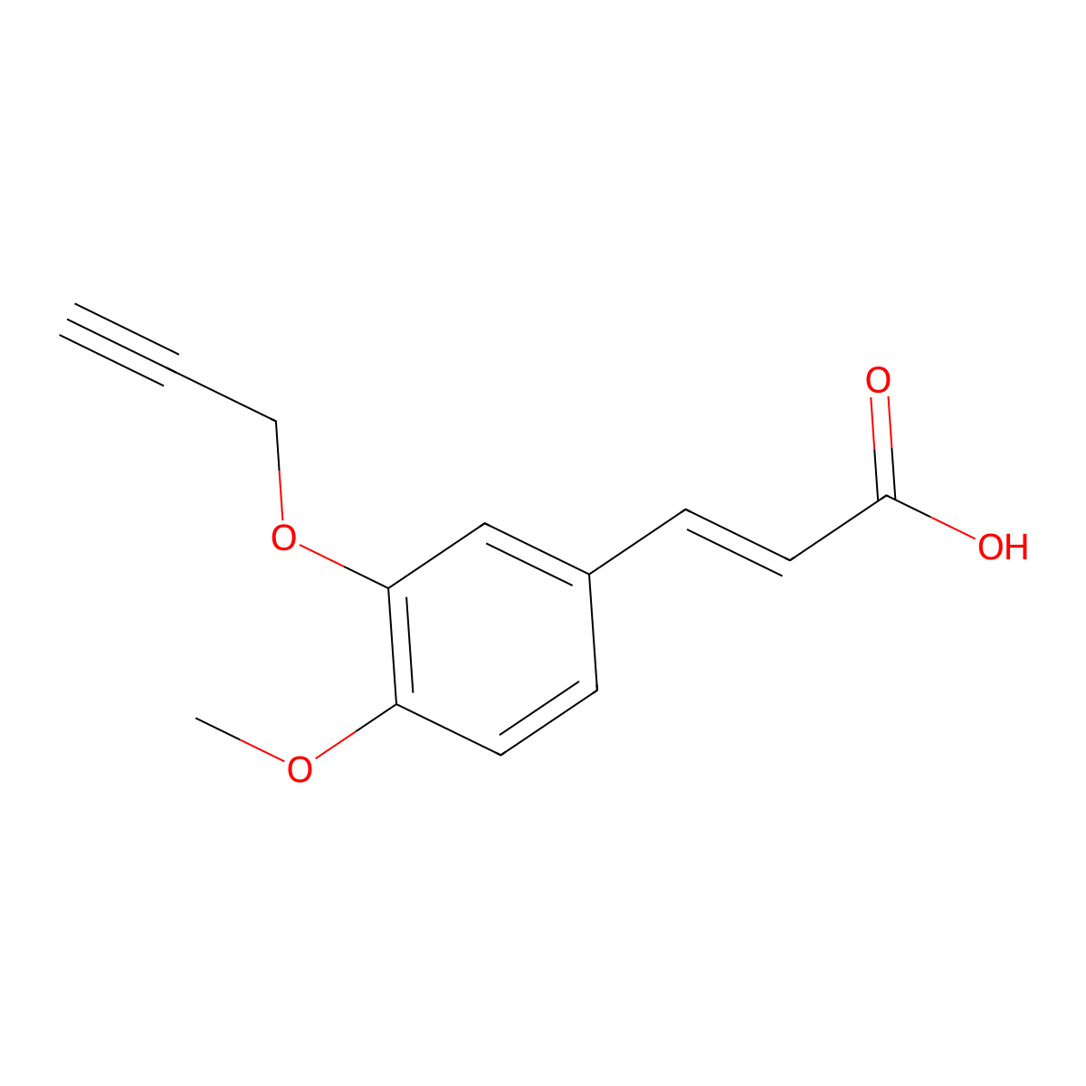 3-[4-Methoxy-3-(2-propynyloxy)phenyl]acrylic acid molecular structure, CAS 385383-51-7
