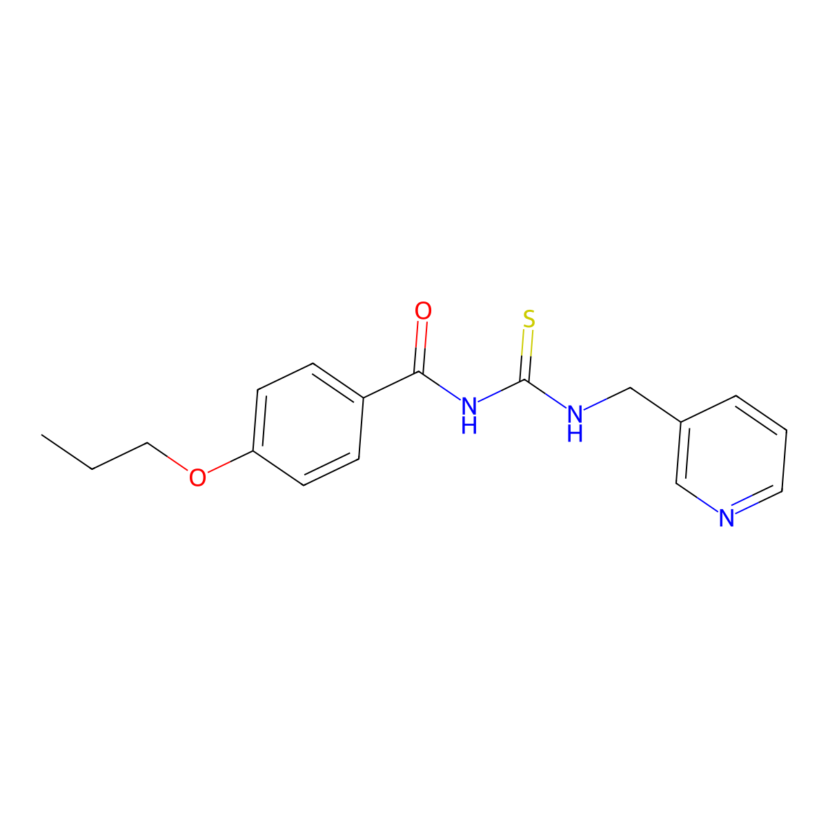 4-propoxy-N-(pyridin-3-ylmethylcarbamothioyl)benzamide molecular structure, CAS 385385-25-1