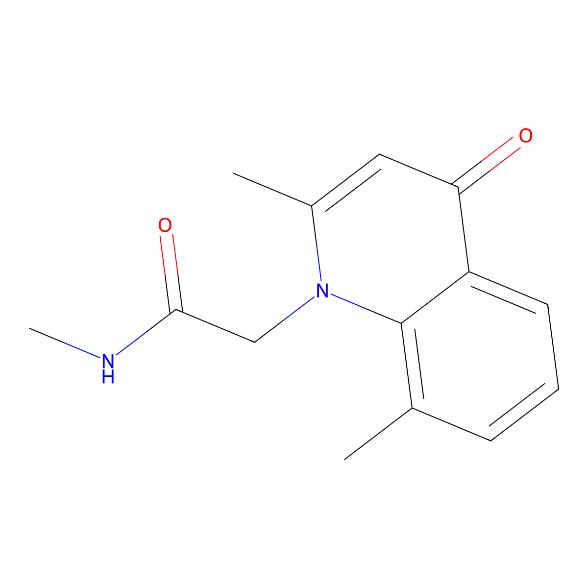 2-(2,8-dimethyl-4-oxoquinolin-1(4H)-yl)-N-methylacetamide molecular structure, CAS 385385-45-5