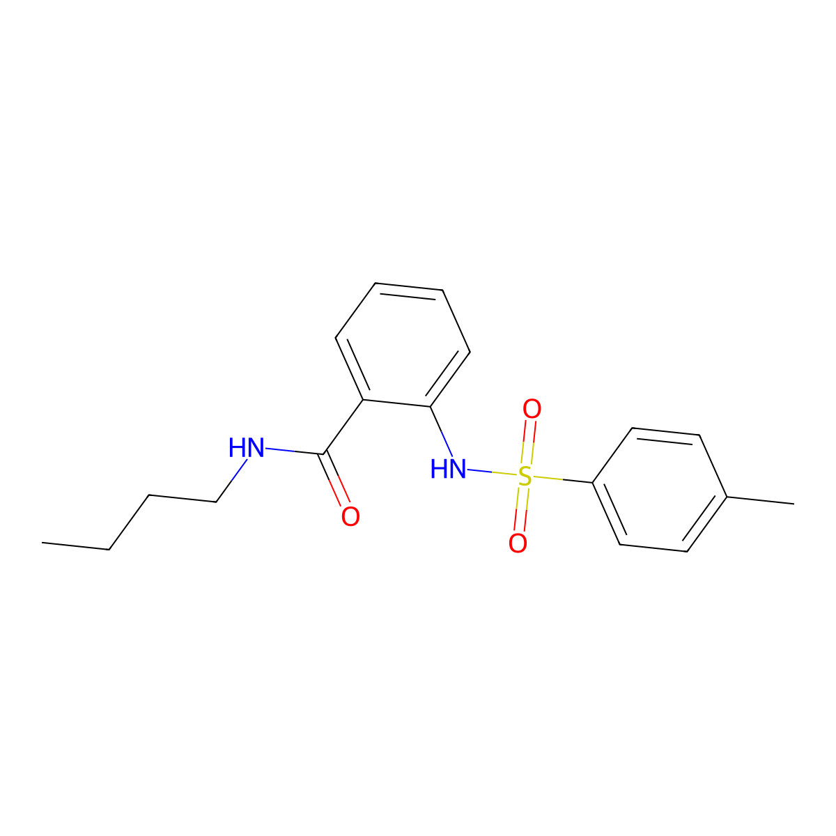 N-butyl-2-{[(4-methylphenyl)sulfonyl]amino}benzamide molecular structure, CAS 385386-57-2