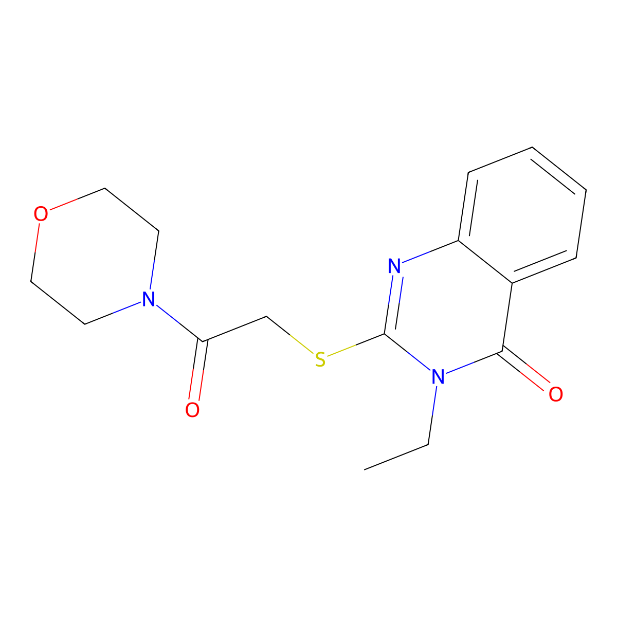 3-Ethyl-2-(2-morpholin-4-yl-2-oxoethyl)sulfanylquinazolin-4-one molecular structure, CAS 385387-10-0