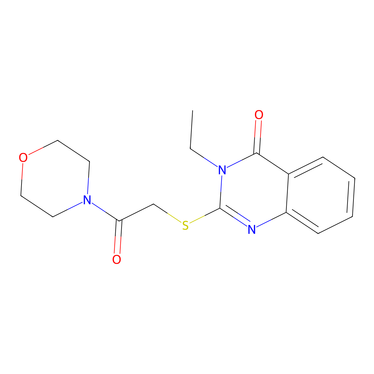 3-Ethyl-2-(2-morpholin-4-yl-2-oxoethyl)sulfanylquinazolin-4-one molecular structure, CAS 385387-10-0