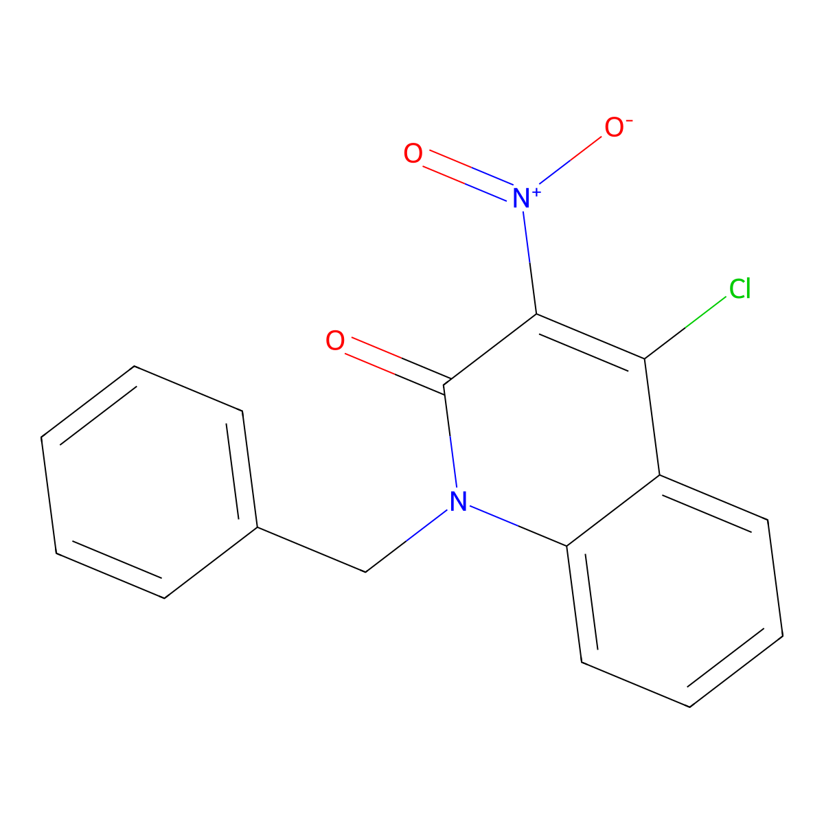 4-Chloro-3-nitro-1-(phenylmethyl)-2-quinolinone molecular structure, CAS 385387-83-7