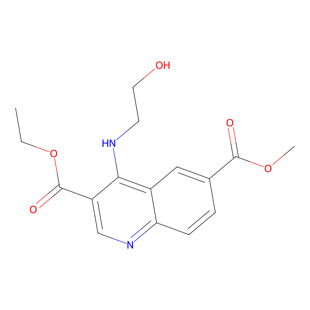 3-Ethyl 6-methyl 4-[(2-hydroxyethyl)amino]-3,6-quinolinedicarboxylate molecular structure, CAS 385388-17-0