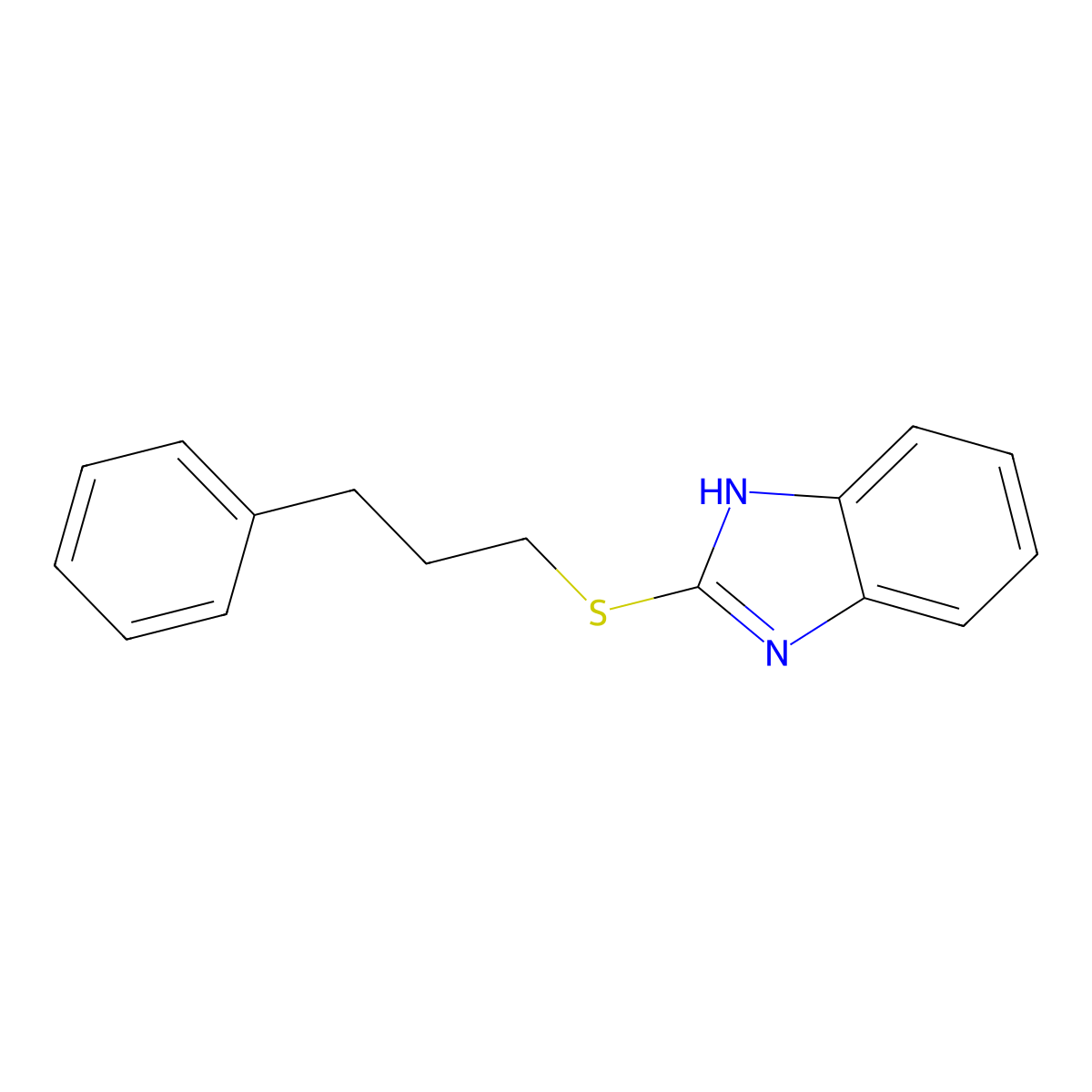 2-(3-phenylpropylsulfanyl)-1H-benzimidazole molecular structure, CAS 385388-54-5