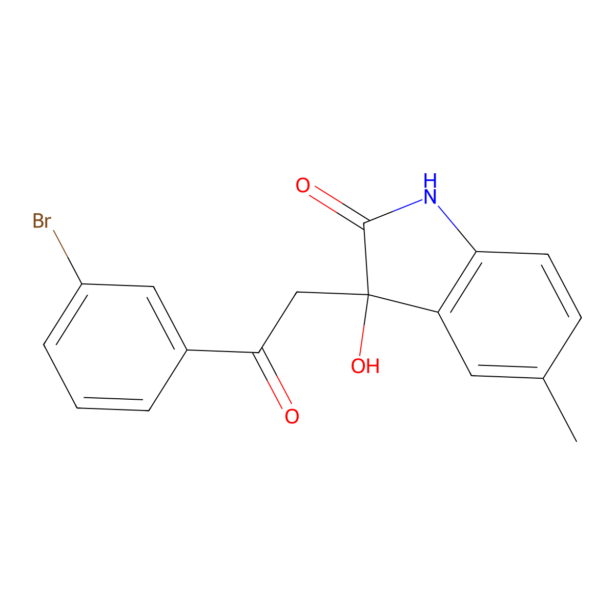 3-[2-(3-bromophenyl)-2-oxoethyl]-3-hydroxy-5-methyl-1H-indol-2-one molecular structure, CAS 385389-17-3