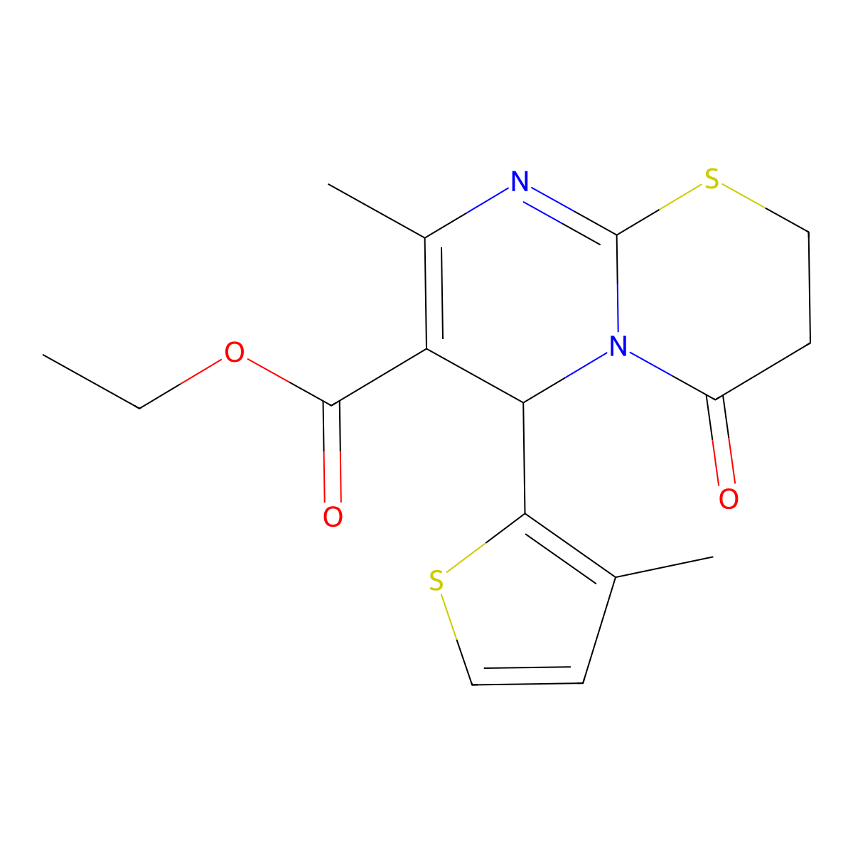 8-methyl-6-(3-methyl-2-thiophenyl)-4-oxo-3,6-dihydro-2H-pyrimido[2,1-b][1,3]thiazine-7-carboxylic acid ethyl ester molecular structure, CAS 385389-55-9