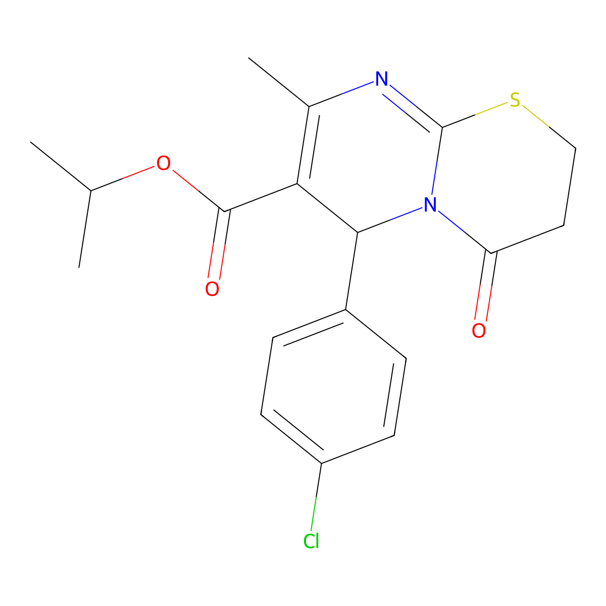 propan-2-yl 6-(4-chlorophenyl)-8-methyl-4-oxo-2H,3H,4H,6H-pyrimido[2,1-b][1,3]thiazine-7-carboxylate molecular structure, CAS 385389-56-0