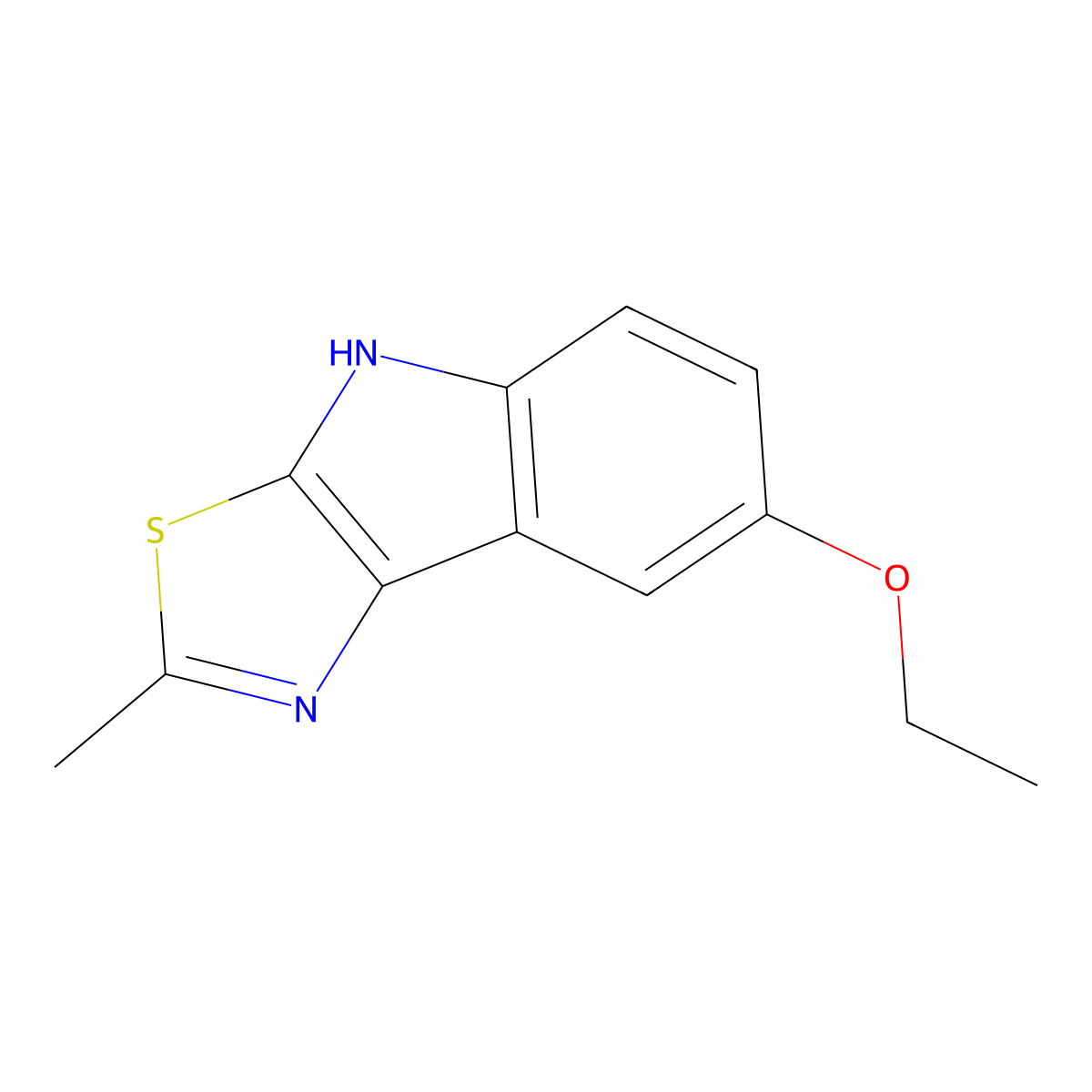 7-ethoxy-2-methyl-4H-[1,3]thiazolo[5,4-b]indole molecular structure, CAS 385389-61-7