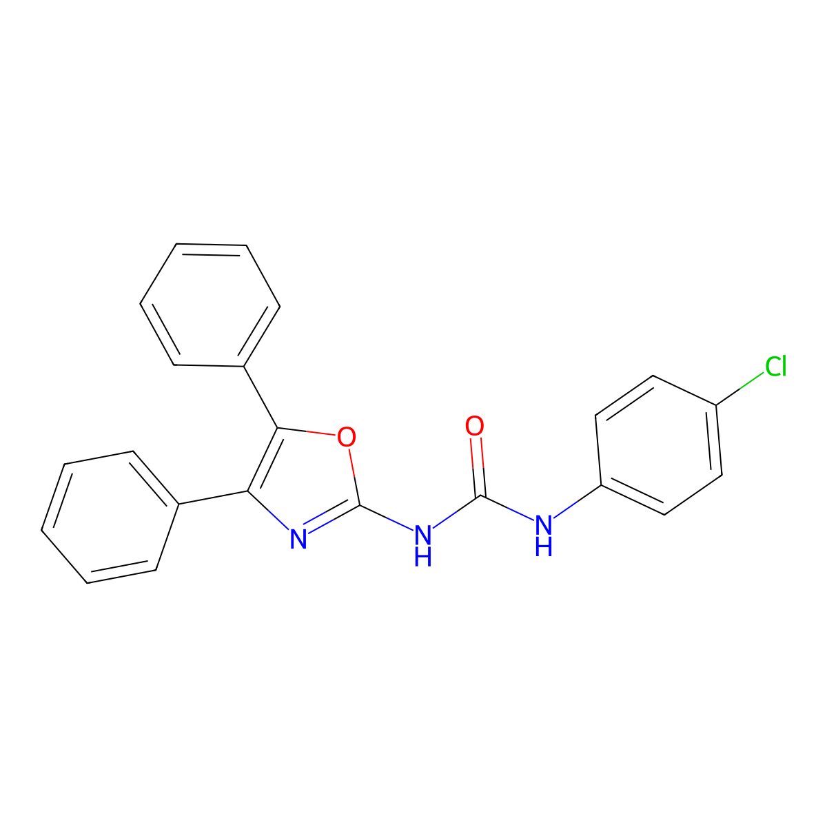 1-(4-Chlorophenyl)-3-(4,5-diphenyl-1,3-oxazol-2-yl)urea molecular structure, CAS 385389-83-3